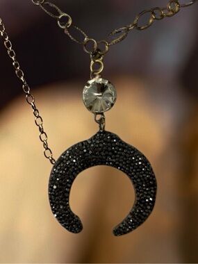Gorgeous Boutique Crescent Black Necklace